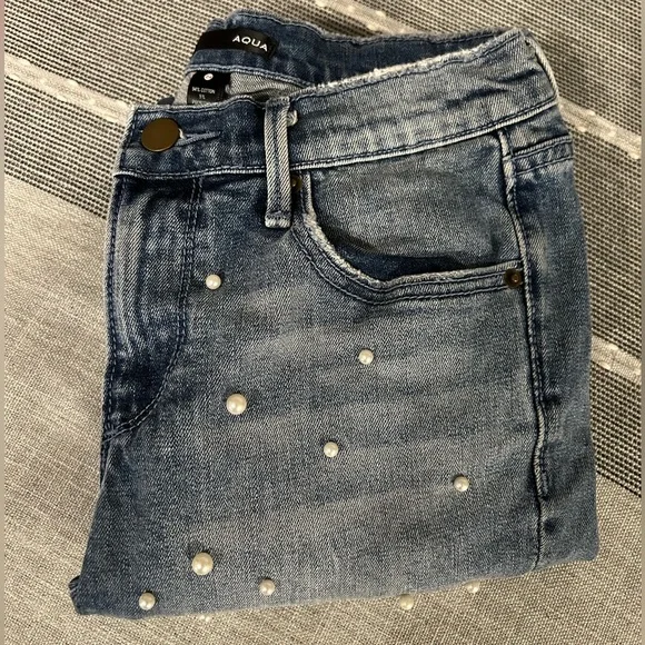 Aqua Pearl Distressed Denim Jeans - Picture 4 of 6